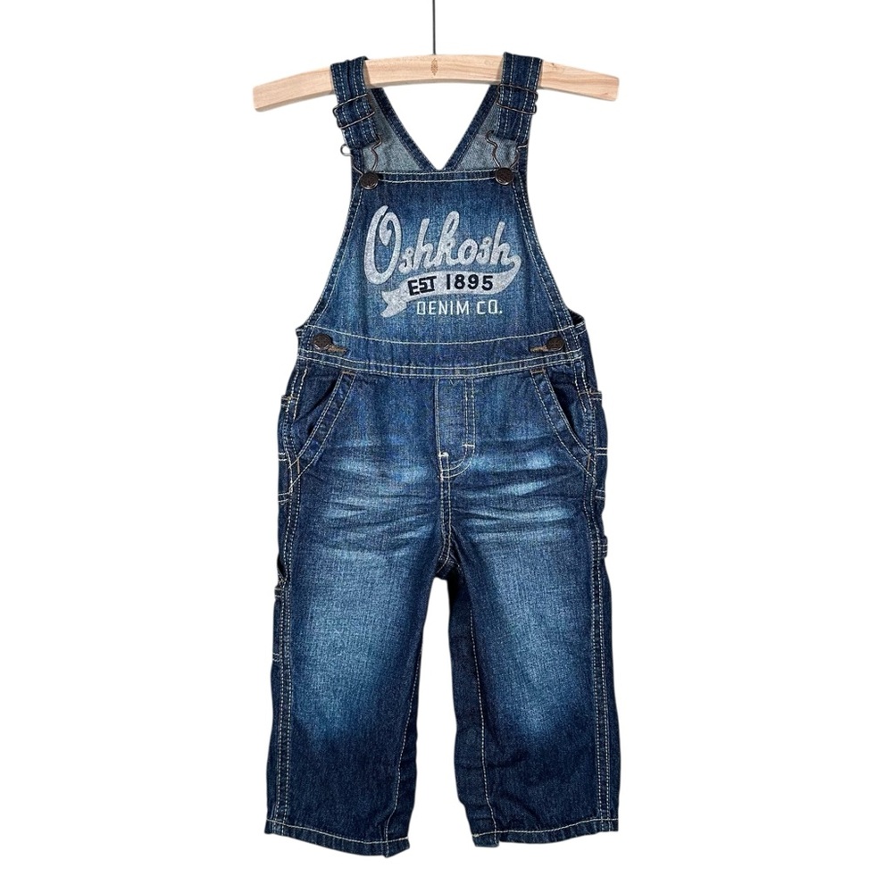 OSHKOSH B’GOSH Vintage Embroidered Logo Denim Bib Overalls